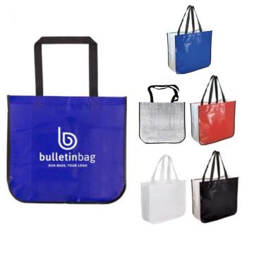 Two-Tone Laminated Shopping Bag